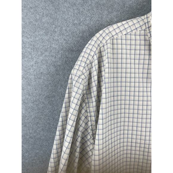 Vintage Polo Ralph Lauren Shirt Men's 2XLT White Squares Short Sleeve Button Up - Picture 2 of 8